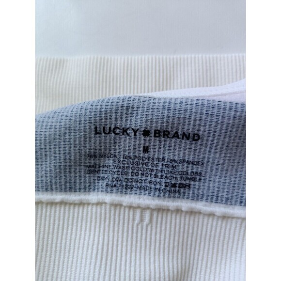 Lucky Brand Lightly Padded Bralette Wireless Bra Size Medium Pink Blue Stripped - Picture 3 of 6